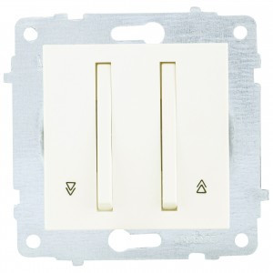 OVIVO мех. выкл. СУ 2 кл. (узкая клавиша, жалюзийный) крем (ко всем рамкам) 610-000202-216