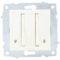 OVIVO мех. выкл. СУ 2 кл. (узкая клавиша, жалюзийный) крем (ко всем рамкам) 610-000202-216