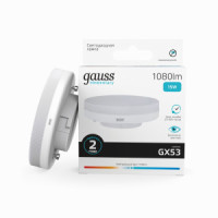 Gauss Elementary лампа GX53 15W(1080lm) 4100K 4K матовая, пластик/алюм. 83825