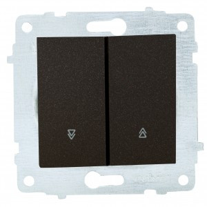 OVIVO мех. выкл. СУ 2 кл. (жалюзийный) черный металлик (ко всем рамкам) 600-000217-216