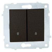 OVIVO мех. выкл. СУ 2 кл. (жалюзийный) черный металлик (ко всем рамкам) 600-000217-216