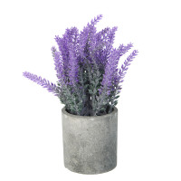 LADECOR Лаванда искусственная в кашпо, 7,5х20-21 см, пластик, целлюлоза
