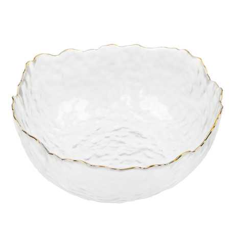 MILLIMI Набор салатников 3 шт, 13.5x13.5x6см / 17x16,5x7,5см/ 20x20x9см, стекло, прозрачный с золото