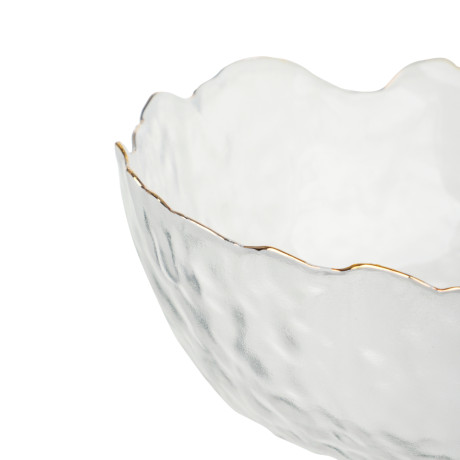 MILLIMI Набор салатников 3 шт, 13.5x13.5x6см / 17x16,5x7,5см/ 20x20x9см, стекло, прозрачный с золото