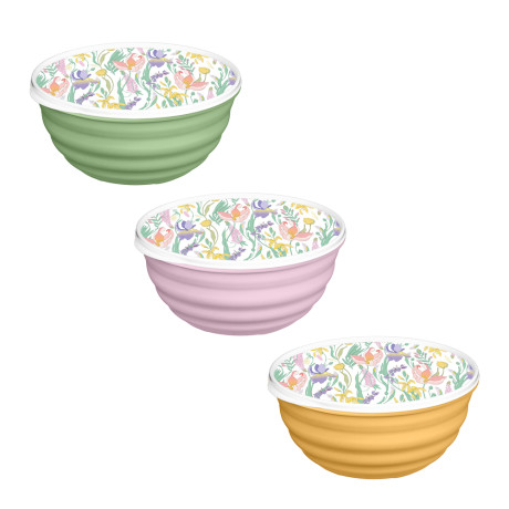 Ботаника Миска Latina 2,1л с крышкой, пластик, 3 цвета