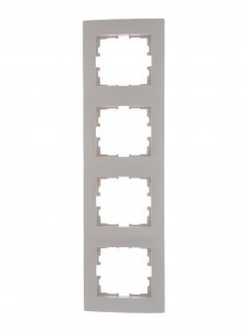 Lezard KARINA рамка 4 мест. (верт.) б/вст крем (ABS) 707-0300-154