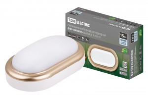 TDM св-к накладной LED ДПО Антарес 15W 4000К 4K овал 221x131x68 мат.золото IP54  SQ0354-0020