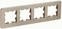 IEK BRITE Рамка СУ 4 мест. РУ-4-1-Бр металл шампань RE AL BR-M42-M-21-K37