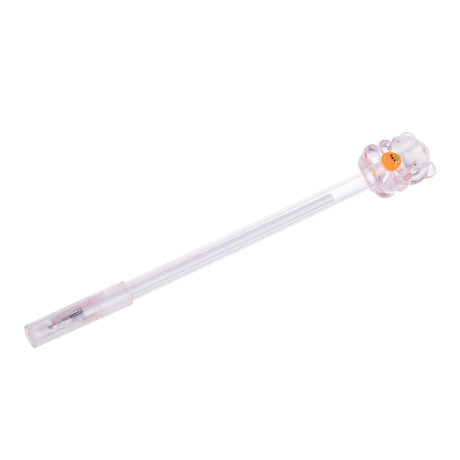 Ручка шариковая синяя, с наконечником в форме акрилового мишки, 4 дизайна, шоу-бокс