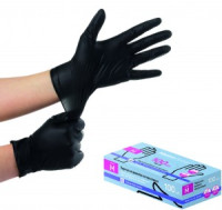 Перчатки вин/нитр Лапочки 100шт (50пар), цена за кор, черные, разм M, 75756/Master House