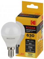 KODAK шар P45 E14 7W(630lm) 3000K 2K 80х45 170-265В P45-7W-830-E14 2 года 57611