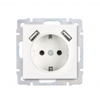 Smartbuy Нептун мех. роз. СУ с заземлением и 2-мя USB 16А белая  (SBE-05w-16-S1-USB)