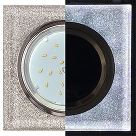 Ecola GX53 H4 LD5311 св-к Стекло Квадрат скош.край подсв. 4K Хром-Сереб.блеск 38x120 SS53SNECH (10!)