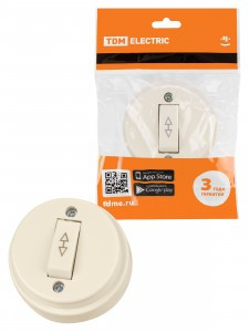 TDM Ретро перекл. (проходной) ОУ 1 кл. 10А пластик, сл.кость (20!) SQ1806-0508