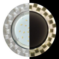 Ecola GX53 H4 LD5316 св-к Стекло Круг квадр.плитки подсв. 4K Жемчуг хром-мат 38x120 SL53TPECH (10!)