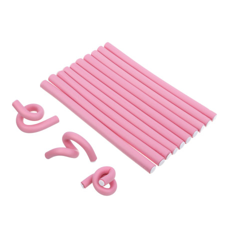 Папильотки ЮНИLOOK 10 шт, 25x1,5см, пластик, резина, 4 цвета, ACS-79