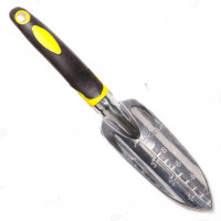 Совок посадочный  (JD6052 B) широкий алюминиевый с пластиковой ручкой САДОВИТА