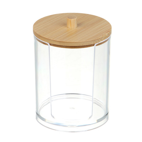 Органайзер для ватных дисков с бамбуковой крышкой ЮНИLOOK , PS, бамбук, 8,5x7см, , ВЗ24-25