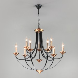 EUROSVET Люстра 9x60W 820х1300 металл чёрный Lazzaro 60098/9