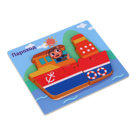 ИГРОЛЕНД Пазлы деревянные развивающие для малышей, 13х11см, 4 дизайнов, дерево