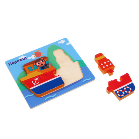 ИГРОЛЕНД Пазлы деревянные развивающие для малышей, 13х11см, 4 дизайнов, дерево