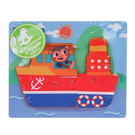 ИГРОЛЕНД Пазлы деревянные развивающие для малышей, 13х11см, 4 дизайнов, дерево