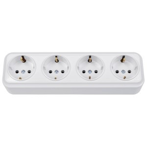 Bylectrica Вариант роз. 16А 4 мест. ОУ (земля) (корп. ABS) белый РА16-0182