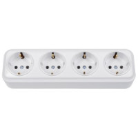 Bylectrica Вариант роз. 16А 4 мест. ОУ (земля) (корп. ABS) белый РА16-0182