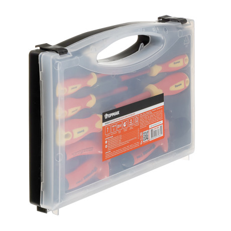 ЕРМАК Набор диэлектрического инструмента: диэлектрический, высоковольтный до ~1000В, 7предм.