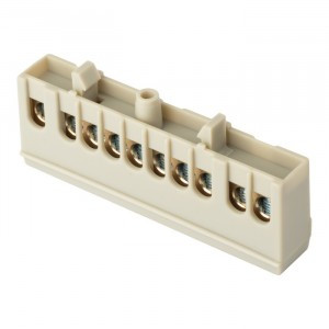 EKF Шина N "Ноль" (нул.) РЕ 8х12мм 8 отв. Латунь корпус нейлон желтый комбинированный PROxima sn0-12