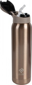 Термобутылка с трубочкой, 500мл, вакуумн клапан, сталь, бронзовый 323496 Ecos