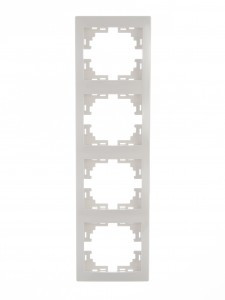 Lezard Мира рамка 4 мест. (б/вст, вертик.) бел. (PC) 701-0200/02-154