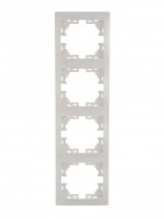 Lezard Мира рамка 4 мест. (б/вст, вертик.) бел. (PC) 701-0200/02-154