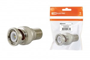 TDM Переходник штекер BNC - гнездо F, инд. упаковка (100!) SQ1809-0034