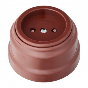 Bylectrica РЕТРО роз. ОУ 1 мест. КОРИЧНЕВЫЙ (шторки, корп. ABS-пластик) (16А)  РА16-0205