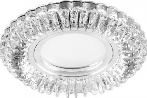 Feron св-к встр. MR16 GU5.3 подсветка св/д 4K круг прозрачный хром 97(65)x25 CD904 28977