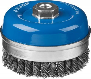ЗУБР "ПРОФЕССИОНАЛ". Щетка чашечная усилен д/УШМ, плетен пучки сталь проволоки 0,8мм, 120ммхМ14