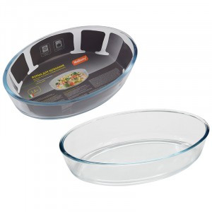 Форма д/выпечки CRISTALLINO овал 1,6л, 25,8*17,9*6см(кратно 12шт!!!) боросиликат.стекло 5563 Mallony