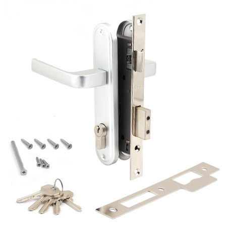 Замок врез 1226-CR Apecs (мат.хром) с ручками  \16