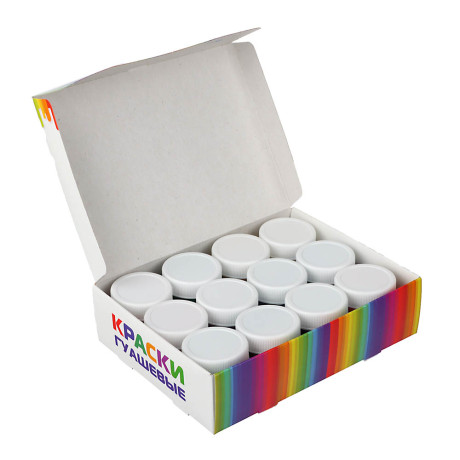 Краски гуашевые 12 цветов тм ClipStudio, объем баночки 20мл