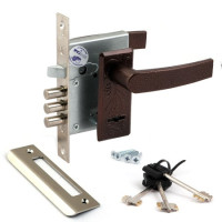 Замок врез ЗВ9-8/13 с ручками (Малые литые накладки!!) (медь) Рязань   \12