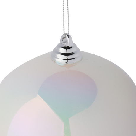 СНОУ БУМ Шар 14см пластик, белый перламутр, 26-254