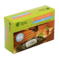 Соляной брикет с травами Мята, 1300 г для бани и сауны Банные штучки