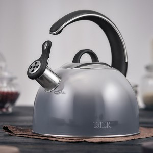 Чайник метал. со свистком Обсидиан 2,8л ручка софт-тач, нерж сталь TR-11355 TalleR
