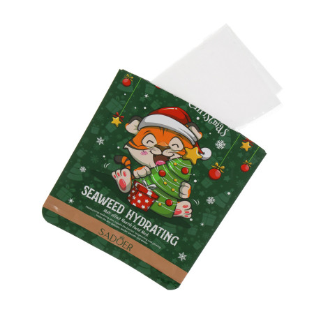 Маска для лица тканевая увлажняющая с морскими водорослями тм SADOER Merry Xmas, 25 гр