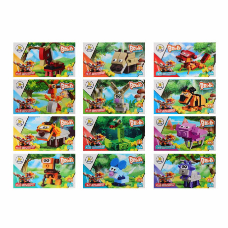 ИГРОЛЕНД Конструктор "Зодиак" 12 в 1, 12,5х3,5х7,5 см, ABS, 12 видов