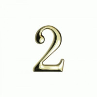 Цифра дверная АЛЛЮР металл "2" на клеевой основе золото (600,20) блистер