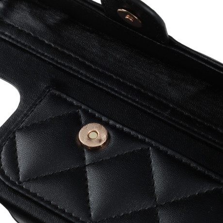 ВСЁГАЗИН Чехол для смартфона Дизайн, iP - 14 pro, черный, фэшн, цепочка c черной кожей и кулоном