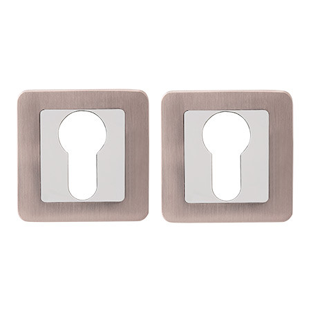 Накладка под цилиндр DP-C-22-NISM (суперматовый никель) Квадратная CODE DECO  (1пара)  \10 (200)