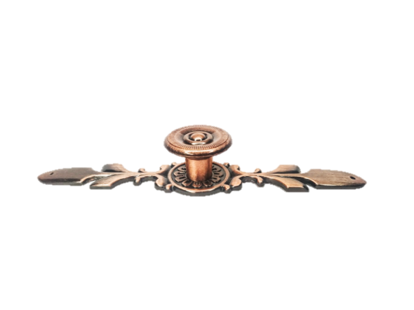 Ручка-кнопка на планке 170х35мм, цвет медь